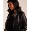 PU Leather Zip Through Biker Jacket