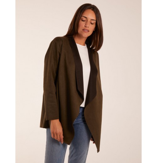 Suede Look Waterfall Jacket